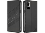 Custodia Per Xiaomi Redmi Note 10 5G/Poco M3 Pro, Custodia A Portafoglio In Finto Cuoio Con Slot Per Schede E Funzione Stand Schwarz