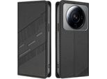 Custodia Per Xiaomi 12S Ultra, Custodia A Portafoglio In Finto Cuoio Con Slot Per Schede E Funzione Stand Schwarz