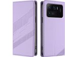 Custodia Per Xiaomi Mi 11 Ultra, Custodia A Portafoglio In Finto Cuoio Con Slot Per Schede E Funzione Stand Violett