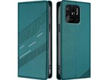 Custodia Per Xiaomi Redmi 10C/Poco C40, Custodia A Portafoglio In Finto Cuoio Con Slot Per Carte E Funzione Stand GrüN
