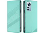 Custodia Per Xiaomi 12 Pro/Xiaomi 12S Pro, Custodia A Portafoglio In Finto Cuoio Con Slot Per Carte E Funzione Stand TüRkis