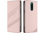 Custodia Per Xiaomi Redmi 8/Redmi 8A, Custodia A Portafoglio In Finto Cuoio Con Slot Per Schede E Funzione Stand Rosa
