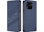 Custodia Per Xiaomi Redmi 10C/Poco C40, Custodia A Portafoglio In Finto Cuoio Con Slot Per Carte E Funzione Stand Blau