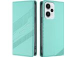 Custodia Per Xiaomi Poco F5, Custodia A Portafoglio In Finto Cuoio Con Slot Per Carte E Funzione Stand TüRkis