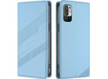 Custodia Per Xiaomi Redmi 10, Custodia A Portafoglio In Finto Cuoio Con Slot Per Schede E Funzione Stand Hellblau