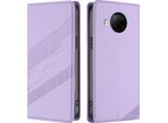 Custodia Per Xiaomi Mi 10T Lite 5G, Custodia A Portafoglio In Finto Cuoio Con Slot Per Schede E Funzione Stand Violett