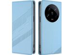 Custodia Per Xiaomi 14 Ultra, Custodia A Portafoglio In Finto Cuoio Con Slot Per Schede E Funzione Stand Hellblau