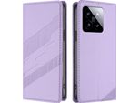 Custodia Per Xiaomi 14, Custodia A Portafoglio In Finto Cuoio Con Slot Per Schede E Funzione Stand Violett