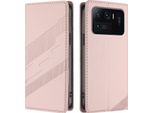 Custodia Per Xiaomi Mi 11 Ultra, Custodia A Portafoglio In Finto Cuoio Con Slot Per Schede E Funzione Stand Rosa