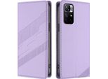 Custodia Per Xiaomi Poco M4 Pro 5G, Custodia A Portafoglio In Finto Cuoio Con Slot Per Schede E Funzione Stand Violett