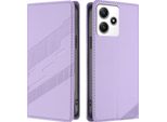 Custodia Per Xiaomi Redmi 12 / Poco M6 Pro 5G, Custodia A Portafoglio In Finto Cuoio Con Slot Per Schede E Funzione Stand Violett