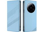 Custodia Per Xiaomi 13 Ultra, Custodia A Portafoglio In Finto Cuoio Con Slot Per Schede E Funzione Stand Hellblau