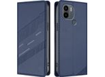 Custodia Per Xiaomi Redmi A/Redmi A2+/Poco C50/Poco C51, Custodia A Portafoglio In Finto Cuoio Con Slot Per Carte E Funzione Stand Blau