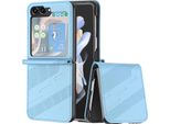 Custodia Per Samsung Galaxy Z Flip 6 / Z Flip 7 Fe, Custodia Portafoglio In Finto Cuoio Con Slot Per Schede E Funzione Stand Helllake Blu