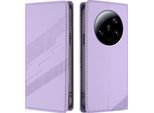 Custodia Per Xiaomi 13 Ultra, Custodia A Portafoglio In Finto Cuoio Con Slot Per Schede E Funzione Stand Violett