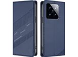 Custodia Per Xiaomi 14 Pro, Custodia A Portafoglio In Finto Cuoio Con Slot Per Carte E Funzione Stand Blau