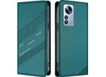 Custodia Per Xiaomi 12 Pro/Xiaomi 12S Pro, Custodia A Portafoglio In Finto Cuoio Con Slot Per Carte E Funzione Stand GrüN