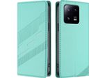 Custodia Per Xiaomi 13 Pro, Custodia A Portafoglio In Finto Cuoio Con Slot Per Schede E Funzione Stand TüRkis