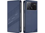 Custodia Per Xiaomi Poco X6 Pro, Custodia A Portafoglio In Finto Cuoio Con Slot Per Carte E Funzione Stand Blau