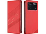 Custodia Per Xiaomi Poco M4 Pro 4G, Custodia A Portafoglio In Finto Cuoio Con Slot Per Schede E Funzione Stand Rot