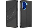Custodia Per Xiaomi Redmi A5, Custodia A Portafoglio In Finto Cuoio Con Slot Per Schede E Funzione Stand Schwarz