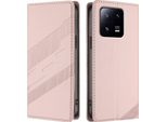 Custodia Per Xiaomi 13 Pro, Custodia A Portafoglio In Finto Cuoio Con Slot Per Schede E Funzione Stand Rosa