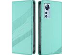 Custodia Per Xiaomi 12/Xiaomi 12X/Xiaomi 12S, Custodia In Finto Cuoio Con Slot Per Schede E Funzione Stand TüRkis