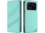 Custodia Per Xiaomi Mi 11 Ultra, Custodia A Portafoglio In Finto Cuoio Con Slot Per Schede E Funzione Stand TüRkis