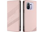 Custodia Per Xiaomi 11 Pro, Custodia Portafoglio In Finto Cuoio Con Slot Per Schede E Funzione Stand Rosa