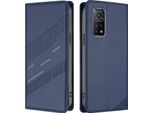 Custodia Per Xiaomi Mi 10T/ Mi 10T Pro, Custodia A Portafoglio In Finto Cuoio Con Slot Per Carte E Funzione Stand Blau