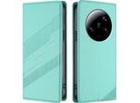Custodia Per Xiaomi 13 Ultra, Custodia A Portafoglio In Finto Cuoio Con Slot Per Schede E Funzione Stand TüRkis