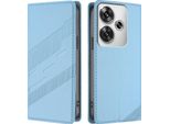 Custodia Per Xiaomi Poco F6, Custodia Portafoglio In Finto Cuoio Con Slot Per Carte E Funzione Stand Hellblau