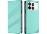 Custodia Per Xiaomi 14T Pro, Custodia A Portafoglio In Finto Cuoio Con Slot Per Schede E Funzione Stand TüRkis
