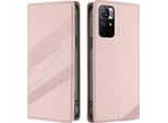 Custodia Per Xiaomi Poco M4 Pro 5G, Custodia A Portafoglio In Finto Cuoio Con Slot Per Schede E Funzione Stand Rosa