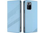 Custodia Per Xiaomi Poco X3 Gt, Custodia Portafoglio In Finto Cuoio Con Slot Per Carte E Funzione Stand Hellblau