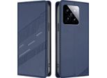 Custodia Per Xiaomi 14, Custodia A Portafoglio In Finto Cuoio Con Slot Per Schede E Funzione Stand Blau
