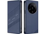 Custodia Per Xiaomi 14 Ultra, Custodia A Portafoglio In Finto Cuoio Con Slot Per Schede E Funzione Stand Blau