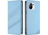 Custodia Per Xiaomi Mi 11, Custodia A Portafoglio In Finto Cuoio Con Slot Per Schede E Funzione Stand Hellblau