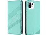 Custodia Per Xiaomi Mi 11 Lite/Mi Xiaomi 11 Lite 5G No, Custodia A Portafoglio In Finto Cuoio Con Slot Per Schede E Funzione Stand TüRkis