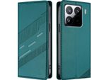 Custodia Per Xiaomi 15 Pro, Custodia A Portafoglio In Finto Cuoio Con Slot Per Carte E Funzione Stand GrüN