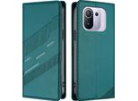 Custodia Per Xiaomi 11 Pro, Custodia A Portafoglio In Finto Cuoio Con Slot Per Carte E Funzione Stand GrüN