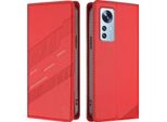 Custodia Per Xiaomi 12/Xiaomi 12X/Xiaomi 12S, Custodia A Portafoglio In Finto Cuoio Con Slot Per Schede E Funzione Stand Rot