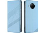 Custodia Per Xiaomi Mi 10T Lite 5G, Custodia A Portafoglio In Finto Cuoio Con Slot Per Schede E Funzione Stand Hellblau