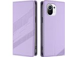Custodia Per Xiaomi Mi 11, Custodia A Portafoglio In Finto Cuoio Con Slot Per Schede E Funzione Stand Violett