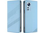Custodia Per Xiaomi 12/Xiaomi 12X/Xiaomi 12S, Custodia A Portafoglio In Finto Cuoio Con Slot Per Schede E Funzione Stand Hellblau