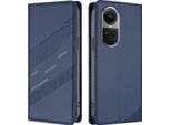 Custodia Per Oppo Reno10 / Reno10 Pro 5G, Custodia A Portafoglio In Finto Cuoio Con Slot Per Carte E Funzione Stand Blau