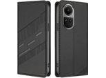 Custodia Per Oppo Reno10 / Reno10 Pro 5G, Custodia A Portafoglio In Finto Cuoio Con Slot Per Carte E Funzione Stand Schwarz