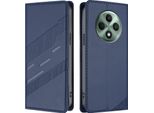 Custodia Per Oppo Reno12 F 5G/Reno12 F 4G, Custodia A Portafoglio In Finto Cuoio Con Slot Per Schede E Funzione Stand Blau