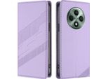 Custodia Per Oppo Reno12 F 5G/Reno12 F 4G, Custodia A Portafoglio In Finto Cuoio Con Slot Per Carte E Funzione Stand Violett