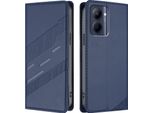 Custodia Per Realme C33, Custodia A Portafoglio In Finto Cuoio Con Slot Per Carte E Funzione Stand Blau